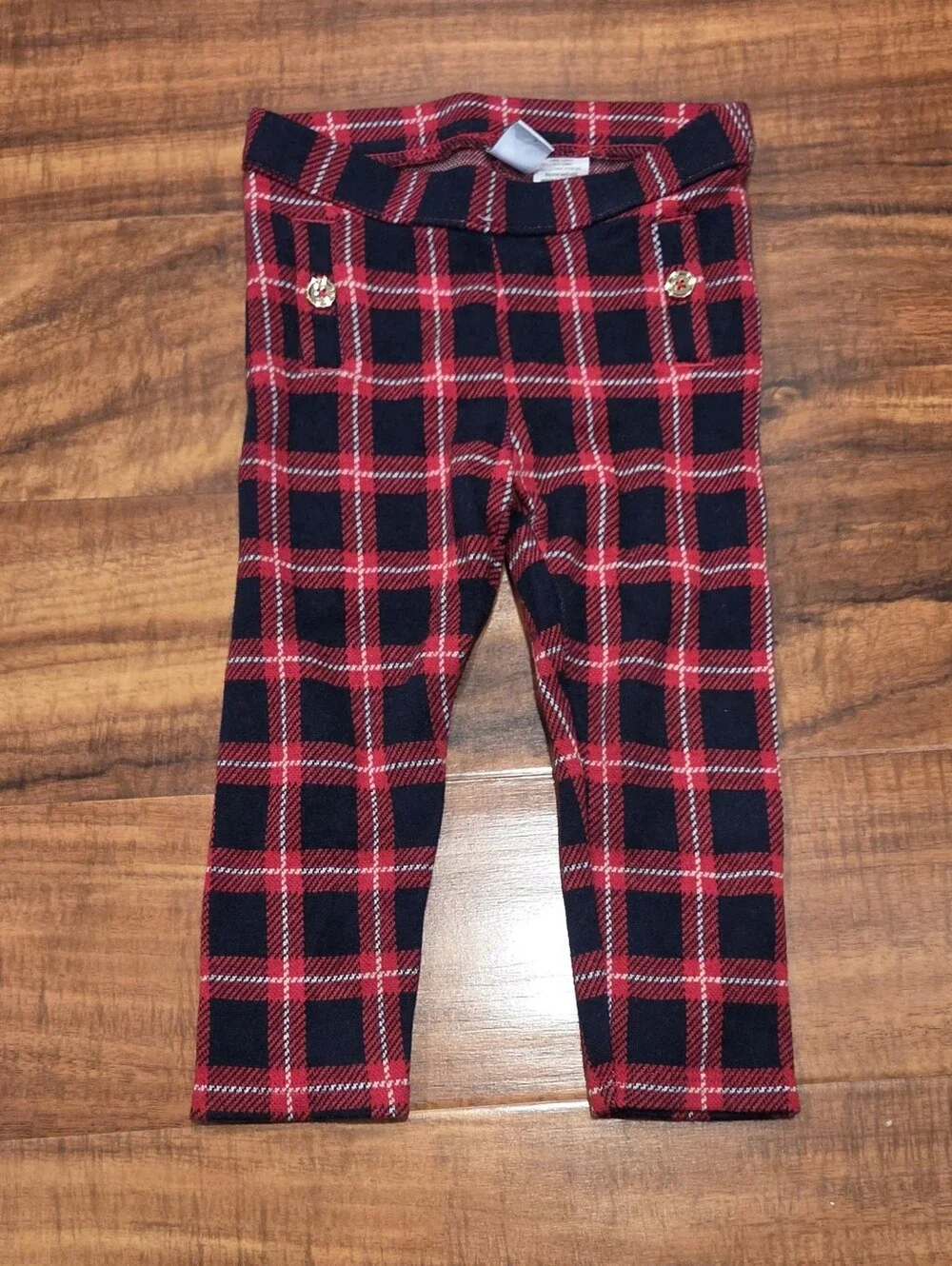 Janie and Jack EUC 18-24 Months Red Reindeer Sweater & Red/Navy Plaid Pants